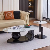 Table Basse Ronde Populaire pour Salon, Table Basse en Verre Moderne