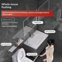 Tuyau télescopique de chasse d'eau pour toilettes, haute pression, antistatique, résistant à la corrosion, avec douchette allongée et tuyau d'eau à ressort moderne