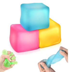 Wholesale Unisex Glitter Ice Cube <b>Squishy</b> Toys Square Shape Stress Cube Relief Maltose Squeeze Ball Sensory Toys - Product Image 1