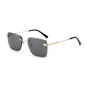 Custom Logo 2026 Fashion <b>Gradient</b> Nylon Lenses Metal Sun Glasses UV400 Rimless Square <b>Sunglasses</b> for Men Women - Product Image 3