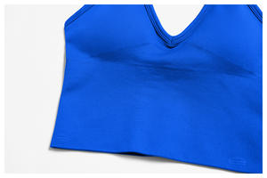 Nuevo Conjunto Deportivo de Alta Calidad para Mujer, Top Deportivo sin Costuras con Cuello en V, Pantalones Cortos de Gimnasio, Conjunto de Yoga de 2 Piezas con Efecto Push-Up - Product Image 5