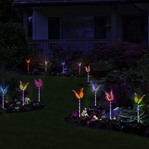 Luces Solares de Fibra Óptica con Forma de Mariposa, LED de Color Cambiante, Decoración de Jardín, Resistentes al Agua, Iluminación Exterior Portátil - Product Image 2
