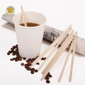 Coffee Sticks Disposable Bulk Eco-friendly Accept Individual Packing Coffee Sticks Birch 14cm Wooden Stirring Rod