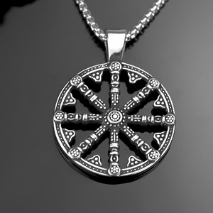 Men's Stainless Steel Pendant <b>Necklace</b> Geometric Design Nautical <b>Compass</b> Style Gift Jewelry for Clothing Matching - Product Image 3
