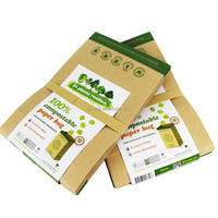Sacs à déchets alimentaires biodégradables et compostables en papier kraft enduit à base d'eau, personnalisables, fabrication OEM ODM