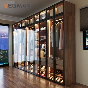Customized Make Bedroom Furniture New Design Wooden Glass Door <strong>Wardrobe</strong> <strong>Cabinet</strong> - Product Image 1