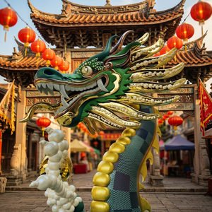 Estatua de Dragón Chino Gigante Personalizada, Escultura de Resina de Fibra de Vidrio para Festivales y Exhibiciones al Aire Libre - Product Image 2