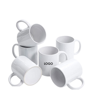 Tasse en céramique ronde de 11 oz avec revêtement pour sublimation, tasse en céramique pour transfert thermique