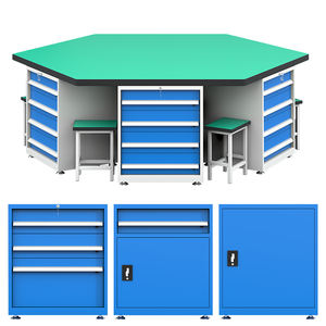 Table <span class=keywords><strong>de</strong></span> travail hexagonale personnalisée à six faces pour l'entraînement scolaire, table d'opération à six postes pour l'assemblage <span class=keywords><strong>de</strong></span> moules <span class=keywords><strong>de</strong></span> mécanicien - Product Image 2