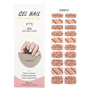 Pegatinas de Gel UV de estilo francés de calidad de salón, nuevas envolturas de uñas de Gel semicurado, descuento a granel, tira de Gel de uñas alta y barata - Product Image 1