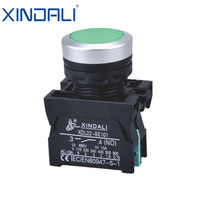 Interrupteurs à bouton-poussoir électriques étanches XDL22-CW3361 Vert 220v Alimentation AC 12V Max. Tension 10A IP67/IP65 22mm 1NO1NC/2NO Plastique