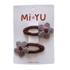 Chapeau BB en forme de <span class=keywords><strong>fleur</strong></span> pour enfants, version coréenne, début d'automne, blanc, avec petite <span class=keywords><strong>fleur</strong></span> tricotée en plastique foncé, épingle à cheveux avant - Product Image 5