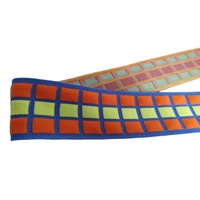 Sangle élastique personnalisée en sergé à motif à carreaux multicolore, jacquard, élasthanne/polyester, largeur 10-100 mm, pour ceintures, sacs et textiles de maison