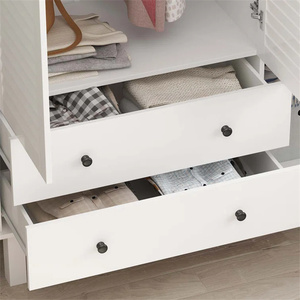 Nuevo armario de madera blanco de diseño moderno simple con <span class=keywords><strong>ropero</strong></span> de gran espacio de almacenamiento - Product Image 4