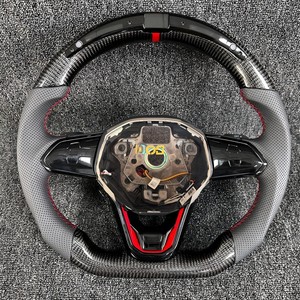 Volante LED de Fibra de Carbono para vw <span class=keywords><strong>Golf</strong></span> gti Mk8 Mk8.5 8r 8 R <span class=keywords><strong>Tsi</strong></span> JETTA Passat B8 Tiguan Arteon Cc DOS - Product Image 1