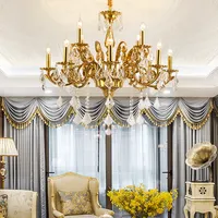 Lampadario di cristallo principale ottone decorativo domestico classico di lusso francese del salone di alta qualità