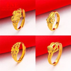 Nouvelle bague en laiton plaqué or 24 carats pour femme, motif rose, vente en gros, collection 2021 - Product Image 2