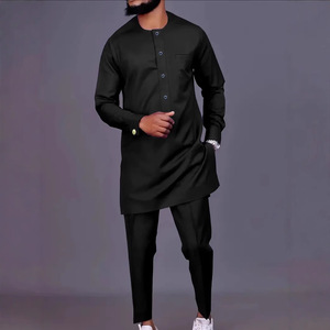 Costume <span class=keywords><strong>Homme</strong></span> Personnalisé ou avec Logo ODM, <span class=keywords><strong>Style</strong></span> Africain Décontracté, Ensemble 2 Pièces Respirant (Haut <span class=keywords><strong>et</strong></span> <span class=keywords><strong>Pantalon</strong></span>), Vêtements Musulmans - Product Image 3
