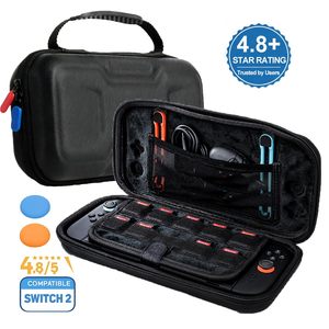 Étui de transport pour <span class=keywords><strong>Nintendo</strong></span> <span class=keywords><strong>Switch</strong></span> 2 modèle 2025, coque rigide protectrice inodore avec rembourrage de protection d'écran, jeu et poches - Product Image 1