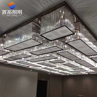 Plafonniers LED en cristal de fer à haute luminosité, hall d'hôtel, centre commercial, projet personnalisé, lampe de plafond