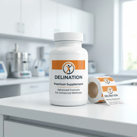 Rouleau d'étiquettes BOPP autocollantes imperméables avec logo personnalisé - Autocollant pour compléments vitaminiques pour l'emballage de flacons médicaux