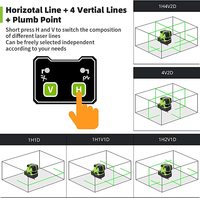 Niveaux laser vert Huepar NT411G 360 à lignes croisées, auto-nivelants, rotatifs, avec étui de transport rigide