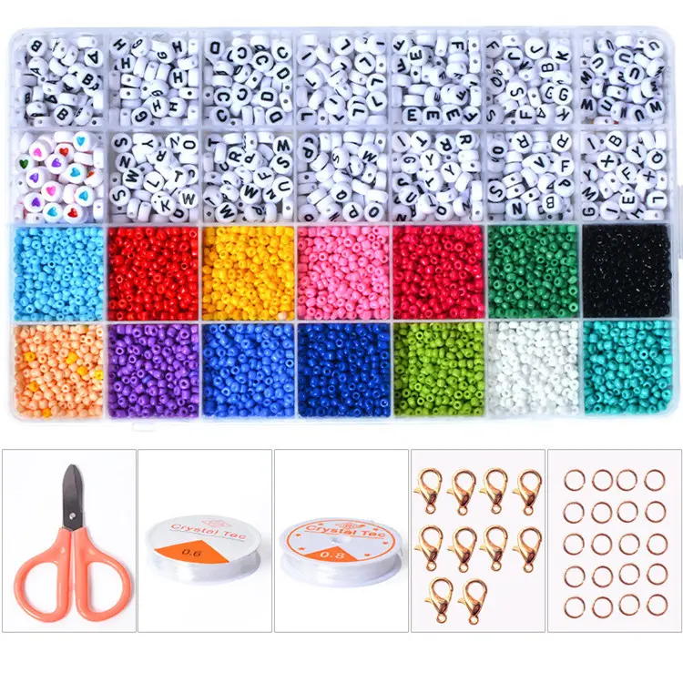 Hot New 14 Colors 3mm Glass Seed letter Beads Jewelry Making Supplies Kit