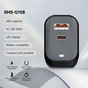 Cargador de Pared con Adaptador de Viaje, Cable Tipo C de Carga Rápida de 3A, LED, Doble Puerto, GAN PD QC de 45W, Fabricación en la UE y EE. UU., <span class=keywords><strong>para</strong></span> Teléfono Celular - Product Image 4