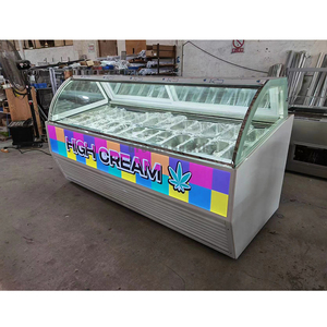 OEM cấp thực phẩm thép không gỉ Popsicle Tủ Gelato Kem hiển thị tủ đông trường hợp Showcase