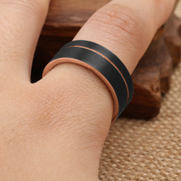 Bague pour homme en tungstène bicolore or rose noir, bijoux de mode, cadeau, fabriquée par Tizti Titanium Jewelry Factory