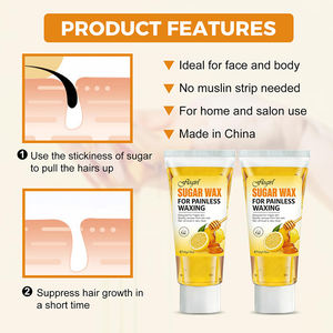 Kit de cire <span class=keywords><strong>au</strong></span> <span class=keywords><strong>sucre</strong></span> 50 ml, <span class=keywords><strong>épilation</strong></span> moins douloureuse, sans chaleur, soluble dans l'eau, pour tous les types de peau et de poils du corps, fusion rapide, cire dure - Product Image 6