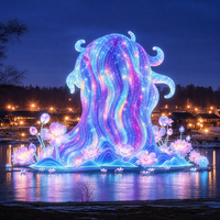 Schlafendes Mädchen Lichtinstallation Nachtszene Thanksgiving Diwali Abschlussfeier Handgefertigte Wasserdichte Leuchtende Außen-/Innendekoration
