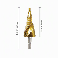 Foret étagé à queue hexagonale à cannelures spirales 4-32mm HSS 4241 pour le perçage de feuilles de PVC, vente en gros, fourniture OEM d'usine