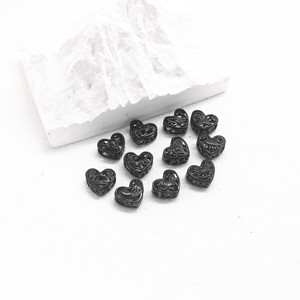 yunnique Black Stainless Steel Heart Shaped <b>Spacer</b> Beads For Bracelet Making 12mm Casting Metal Loose Beads GZY-PJ17 - Product Image 5
