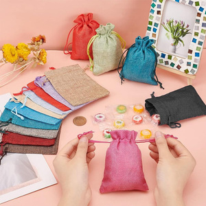 Recycelbare Biologisch Abbaubare Baumwoll-Leinen-Jutebeutel mit Kordelzug für Hochzeiten, Partys, Süßigkeiten und Geschenke - Elegante Verpackung - Product Image 4