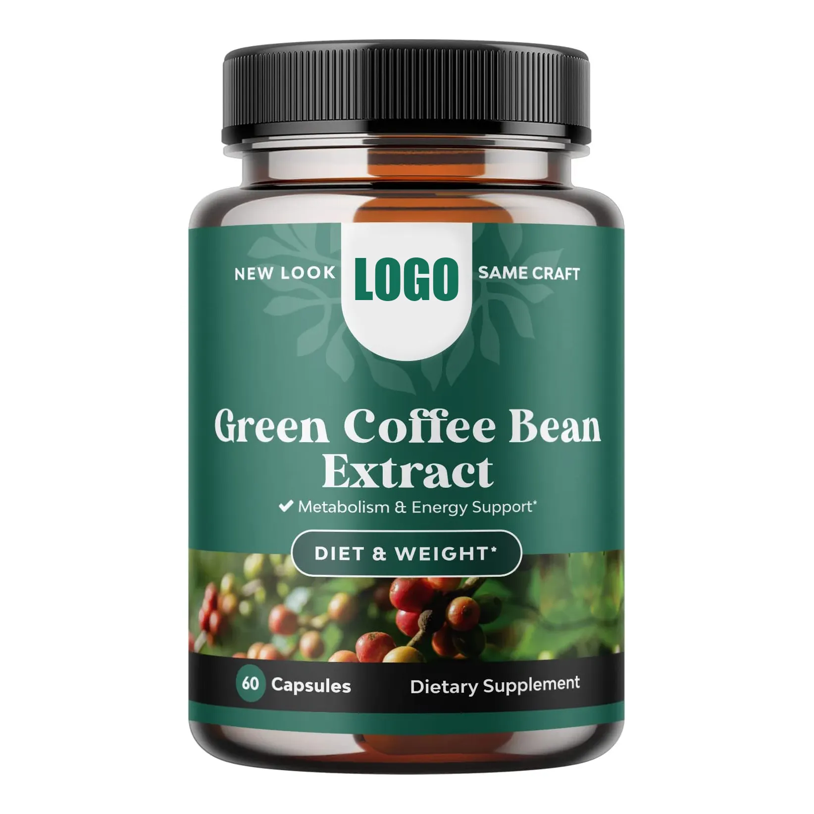 Pure Green Coffee Bean Powder Extract 50% Chlorogenic Acid for Men Antioxidant Heart Health Mental Focus Weight Loss