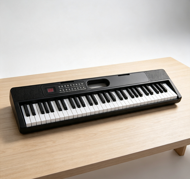 Portable 61-Key Standard Electronic Piano, Digital Music Keyboard with 127 Rhythms, Dual-Tone and Touch Response