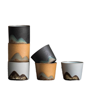 Tasse à eau et gobelet en céramique de style japonais rétro 50 ml pour les fêtes et les boissons - Product Image 2