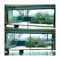 Puerta Corredera Panorámica de Aluminio de Lujo Personalizada PDP, Triple Cristal, Impermeable, para Patio/Jardín de Villa