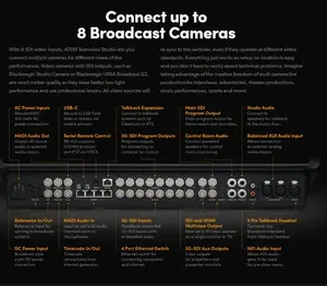 Blackmagic Design <span class=keywords><strong>ATEM</strong></span> Television <span class=keywords><strong>Studio</strong></span> HD8 Potente conmutador de producción en vivo Ultra <span class=keywords><strong>HD</strong></span> Incluye entradas Muto-SDI Salidas auxiliares SDI - Product Image 5