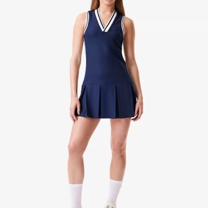 New Arrival Women's Quick Dry Tennis Dress Removable Shorts Outdoor Stretchy <b>Elastic</b> V-Neck Wear Sexy Breathable Tennis Apparel - Product Image 1