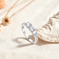 OHALAN Bijoux fins en gros Nouvelle bague minimaliste quotidienne polyvalente pour femme en argent S925 avec 3 diamants de laboratoire couleur D à 4 griffes