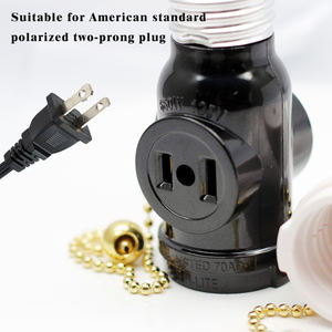 Adaptador de Portalámparas SUN LITE E26 - Convierte un Portalámparas de Rosca Mediana en Dos Tomas de Corriente con Interruptor de Cadena - Product Image 6