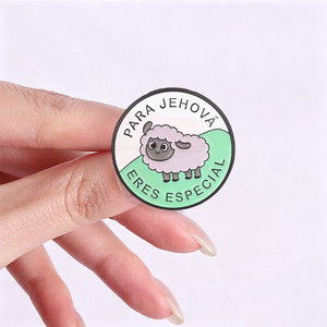 Ensemble d'épingles en émail inspirantes sur le thème de Jéhovah en espagnol, broche avec citation religieuse pour la décoration de sac à dos - Product Image 2