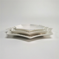 Utilisation au lave-vaisselle de porcelaine blanche Étoile de mer pentagonale plaque en relief restaurant plaque en céramique durable