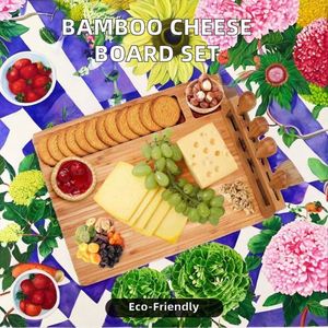 Tabla de Cortar Rectangular de Bambú Sostenible y Juego de Tabla para Queso, Utensilio de Cocina con Cuchillo, Combinación Ecológica de Tabla y Cuchillo - Product Image 3