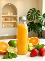 Bouteille carrée transparente en PET de 350 ml de qualité alimentaire avec couvercle à vis en aluminium vide pour l'emballage de jus, de lait et de thé
