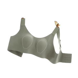 Sujetador sin aros de punto ligero con diseño de orejas de conejo, sin costuras, push-up, minimizador de busto completo, transpirable, fino y suave, al por mayor. - Product Image 1
