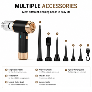 6000Pa Cordless Handheld Car <b>Vacuum</b> Cleaner Air Duster Air Blower <b>Vacuum</b> Pump Rechargeable Type-C CE RoHS FCC OEM ODM - Product Image 4