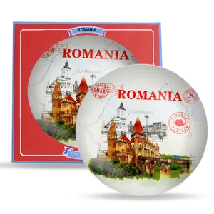 定制陶瓷圆形贴花陶瓷陶瓷罗马尼亚纪念品板